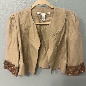 Diane Von Furstenberg Beige Linen-Cotton Blend Garment